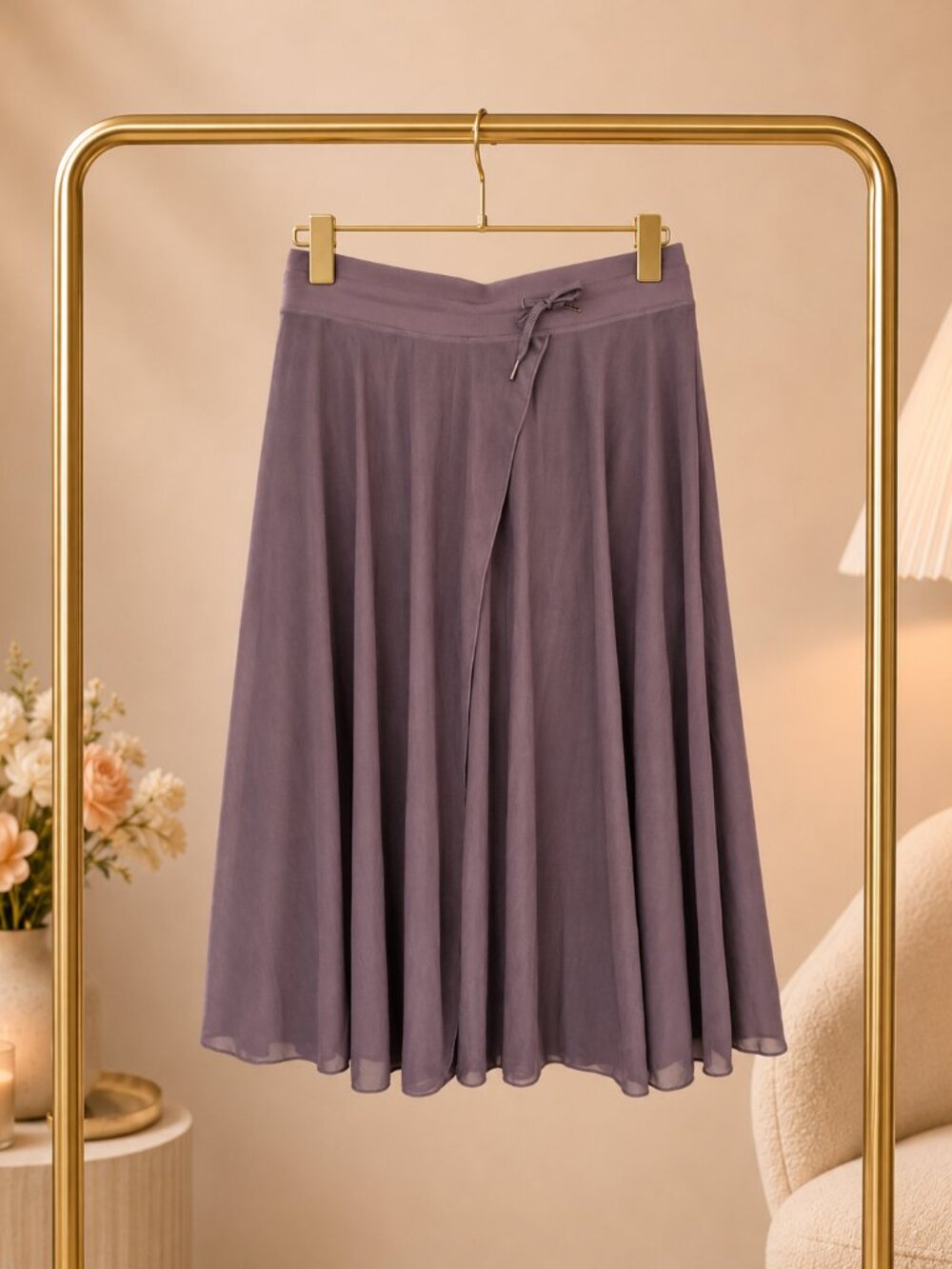 Halara XL Purple Mesh 2 in 1 Midi Skirt Built In Shorts Flowy Balletcore